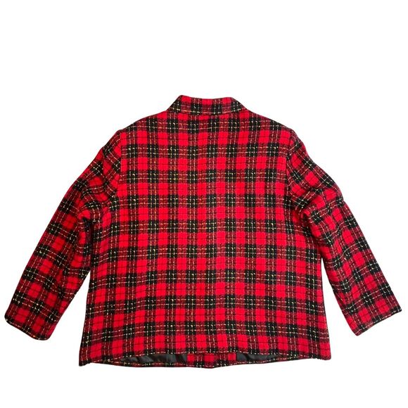 VTG Sag Harbor Jacket Womens 20 Plaid Button Dressy Professional Holiday Blazer - Picture 8 of 12
